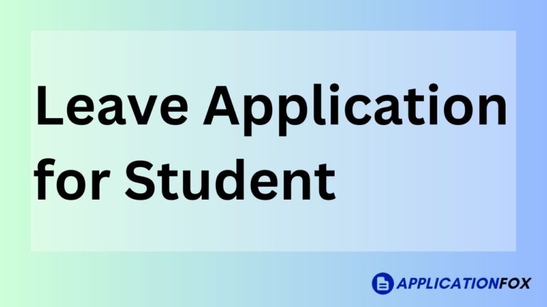 Leave Application for Student