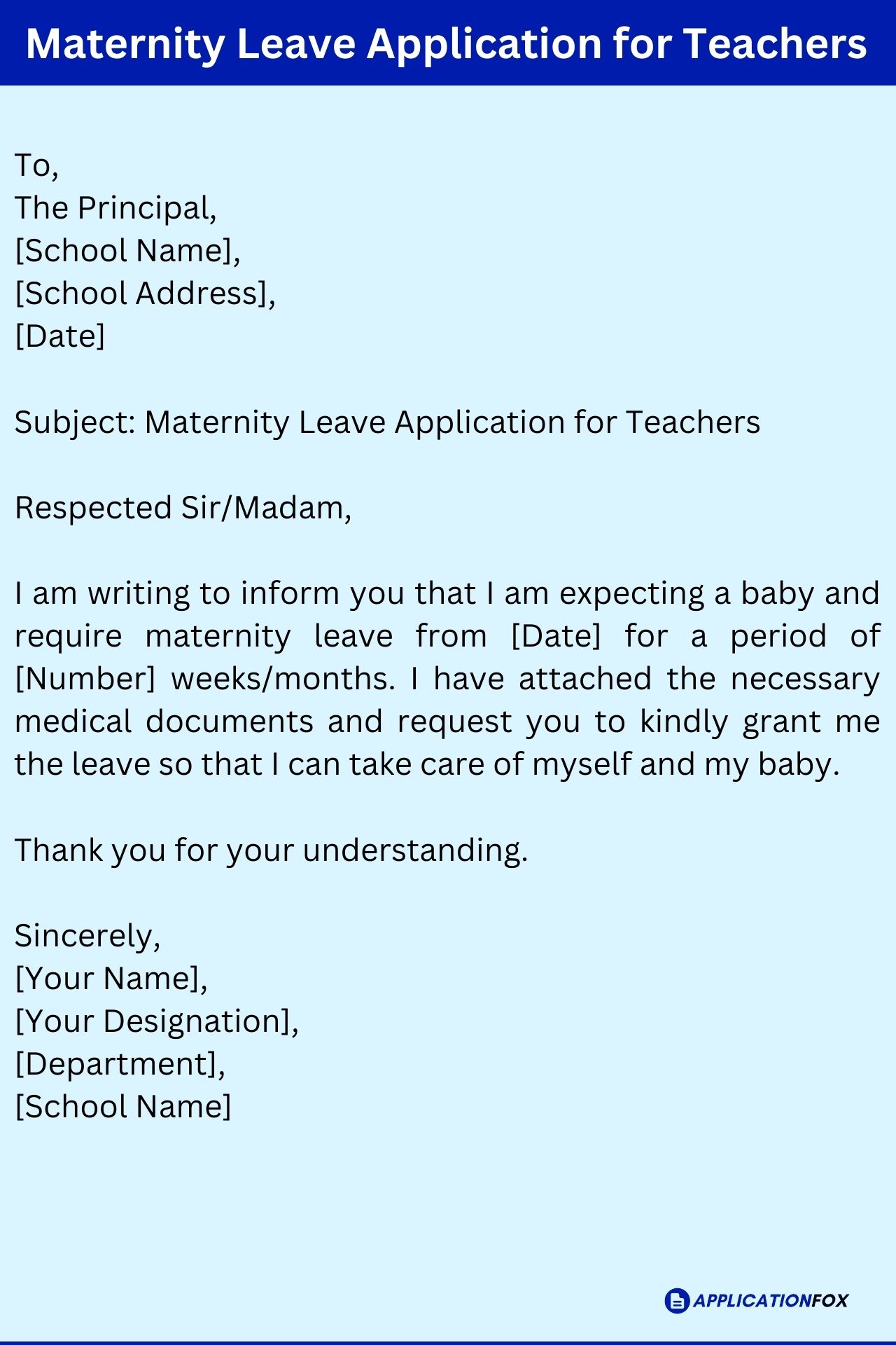  5 samples maternity leave application
