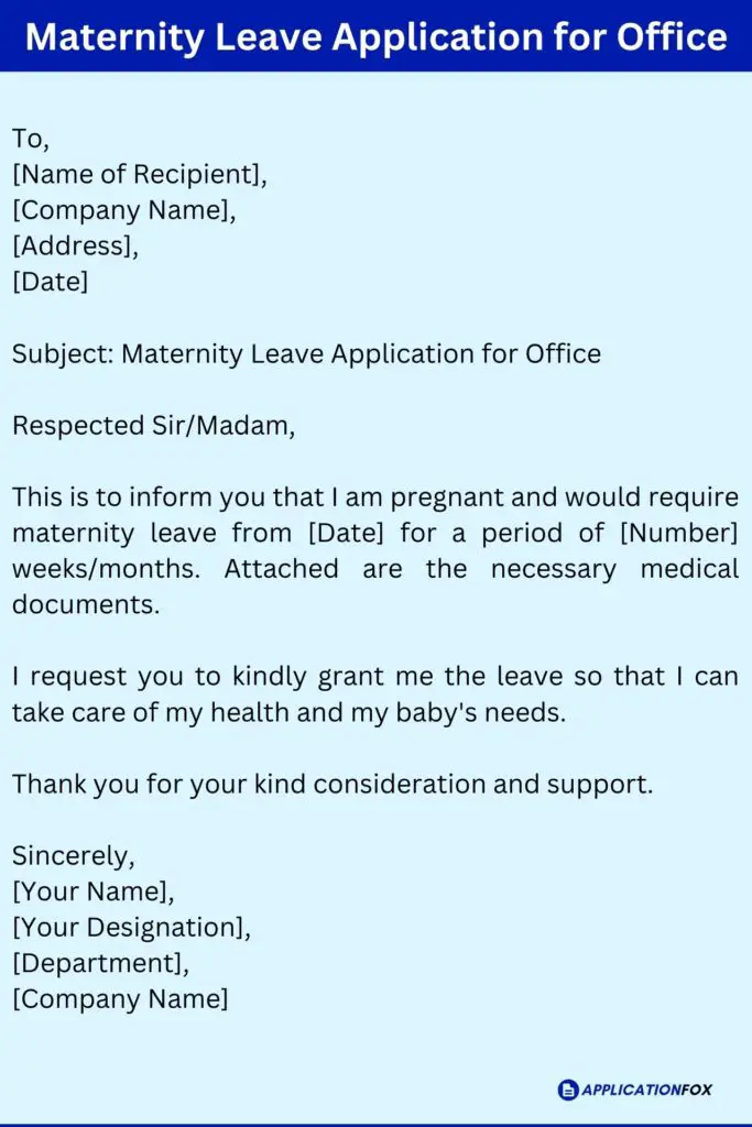 Maternity Leave Application for Office