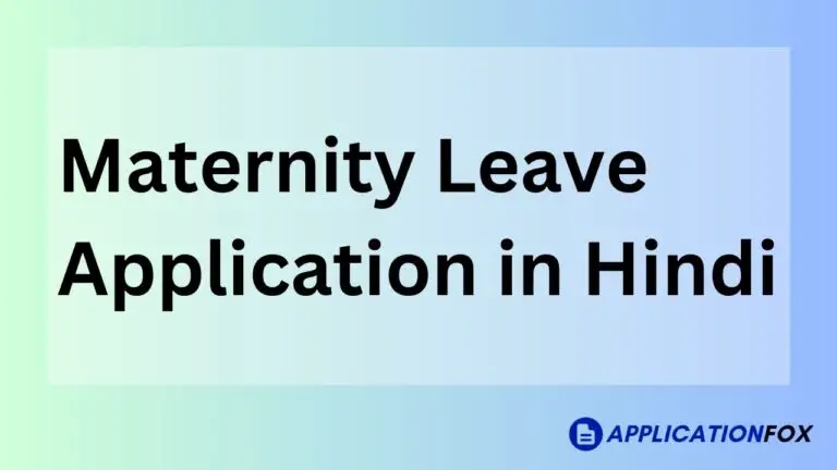 maternity leave application in hindi
