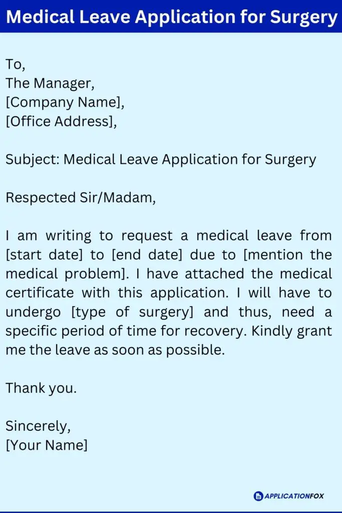 Medical Leave Application for Surgery