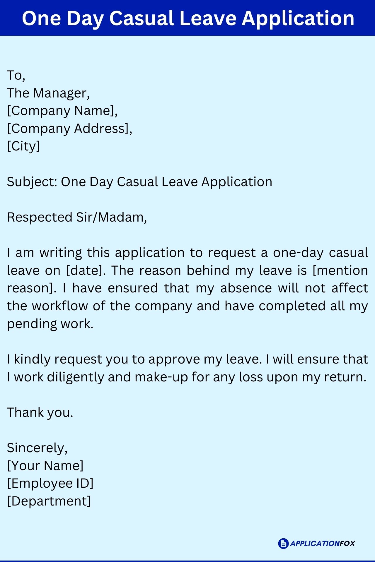 (13+ Samples) Casual Leave Application