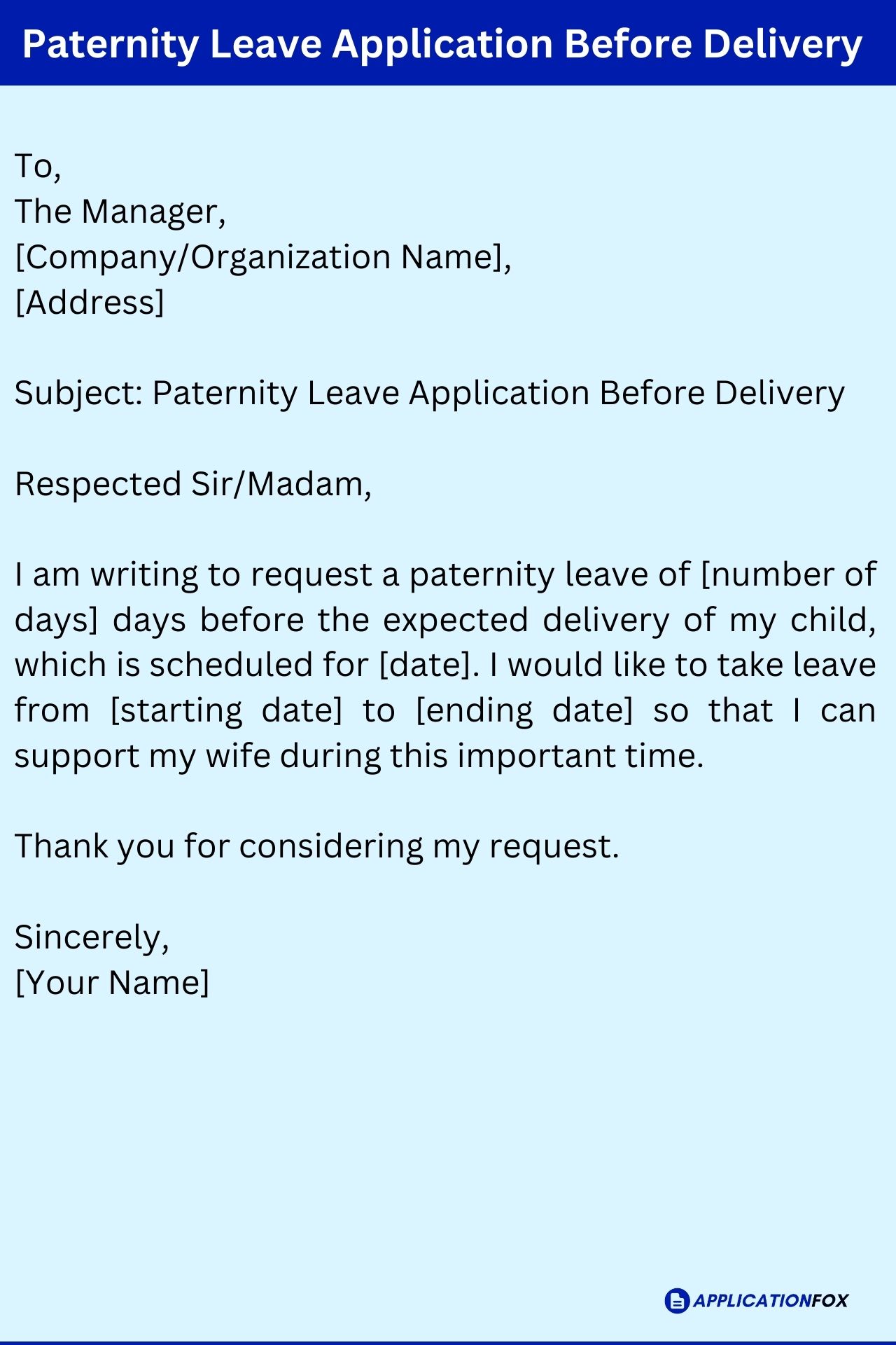  5 Samples Paternity Leave Application