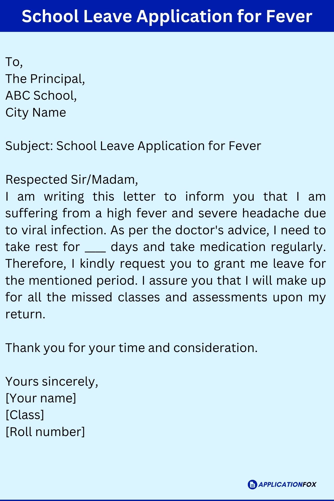  9 Samples Leave Application For Fever