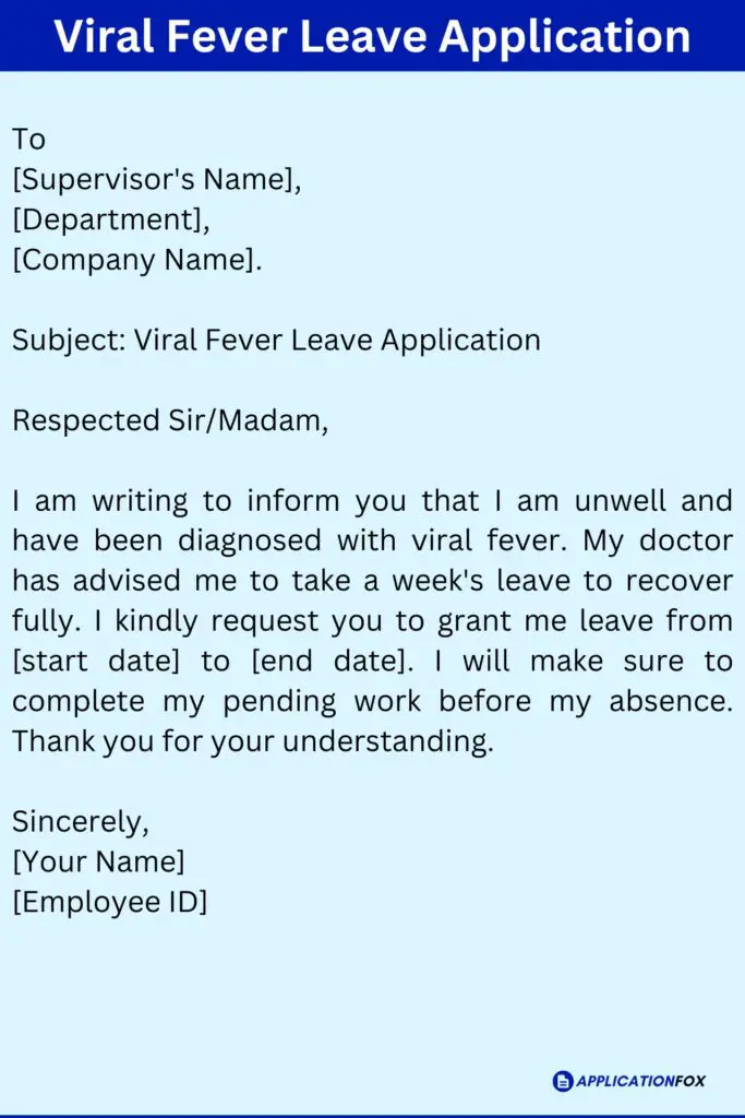Viral Fever Leave Application